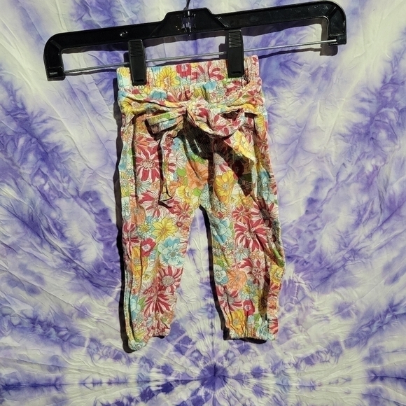 Unbranded 3 Peice Set Girls Dusty Coral Top With Foral Tie Bottoms Size 3-6 M - Picture 12 of 16